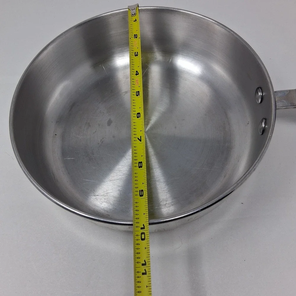 Revere S10h 3qt Stainless Steel Skillet Sauté Pan with Vented Glass Lid Silver